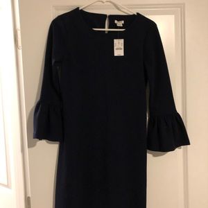 Navy Blue J Crew Bell Sleeve Dress